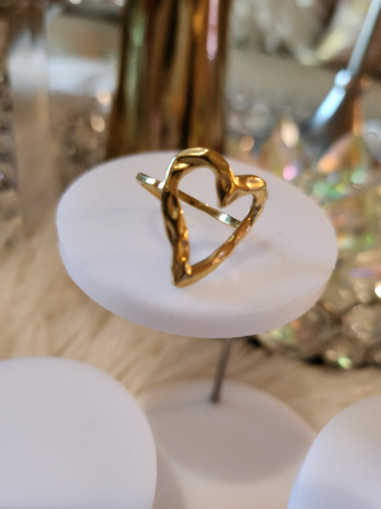 GODESS JEWELS:316L heart Ring