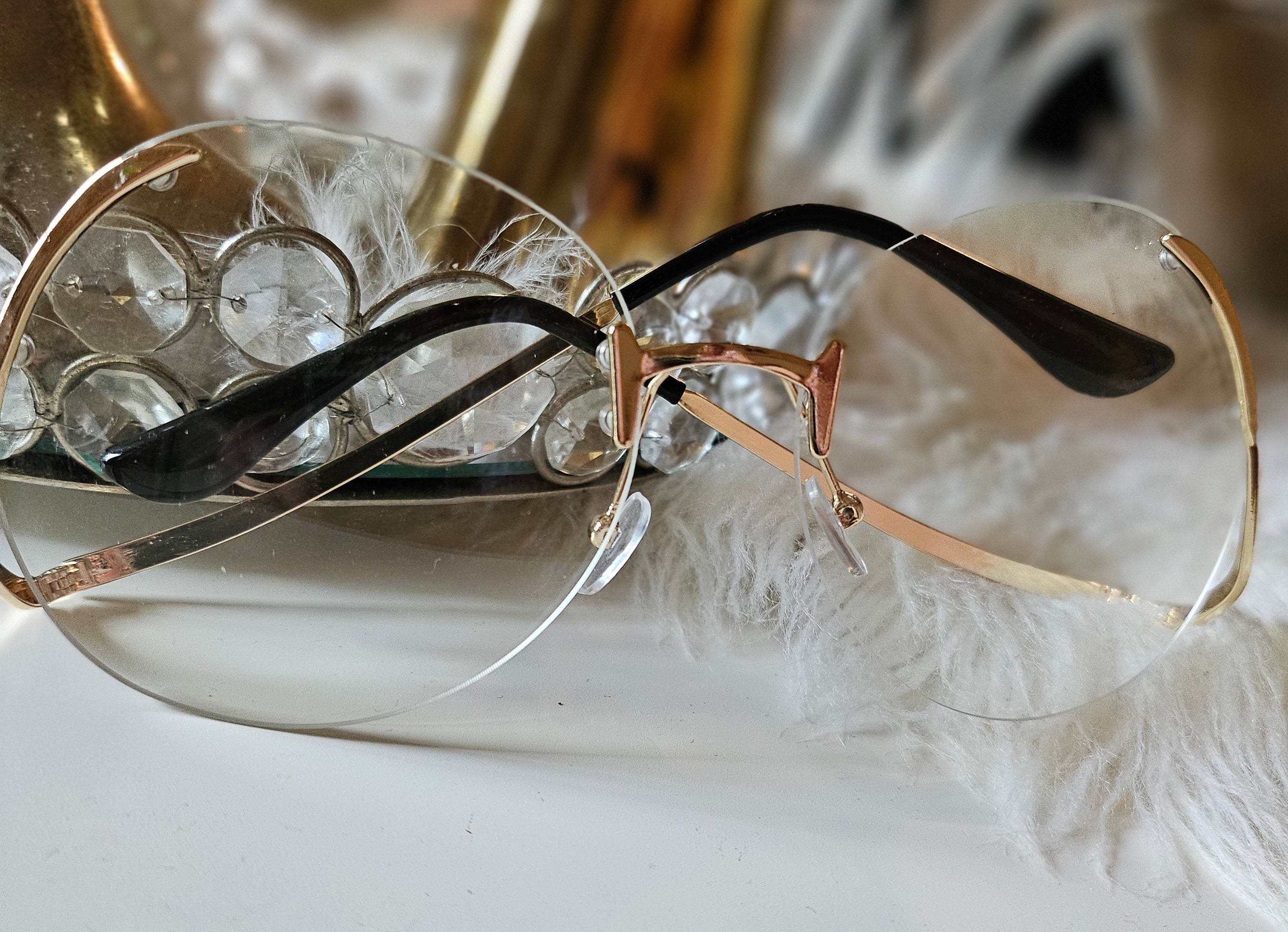 Clear and gold Sunglasses