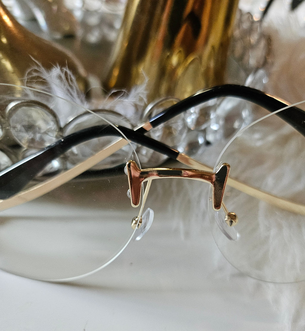 Clear and gold Sunglasses