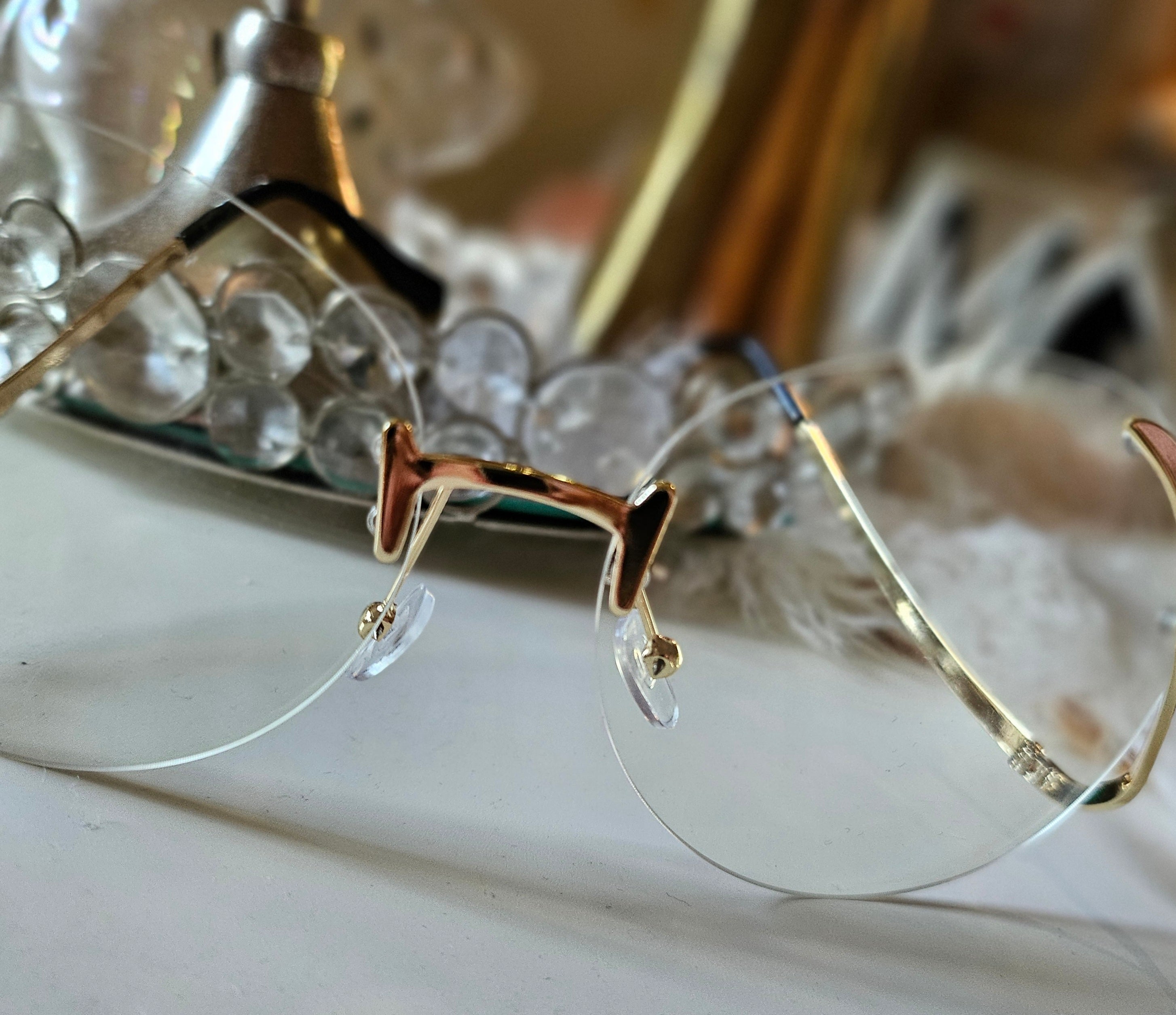 Clear and gold Sunglasses