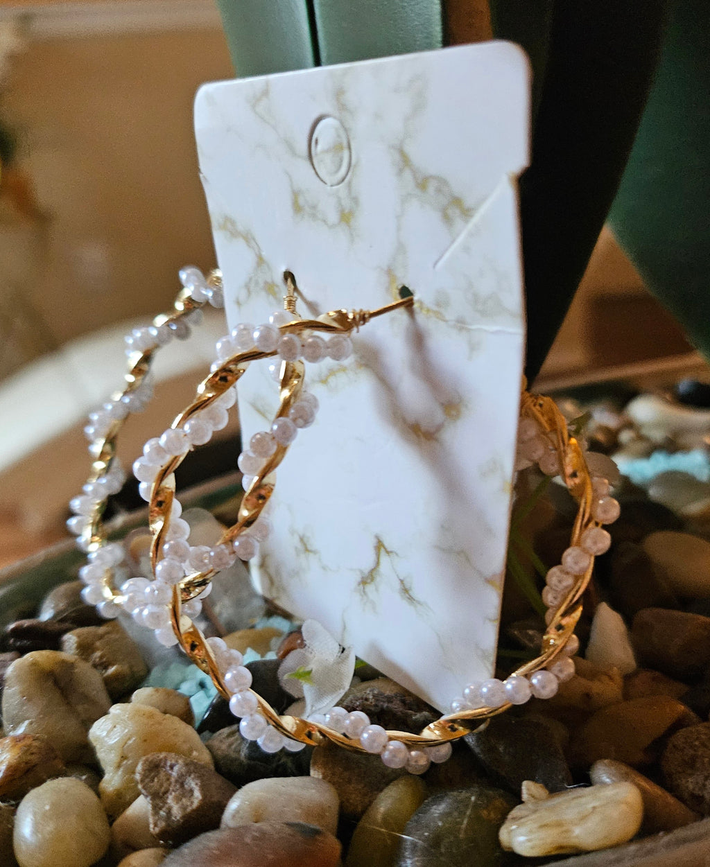 Pearls hoops