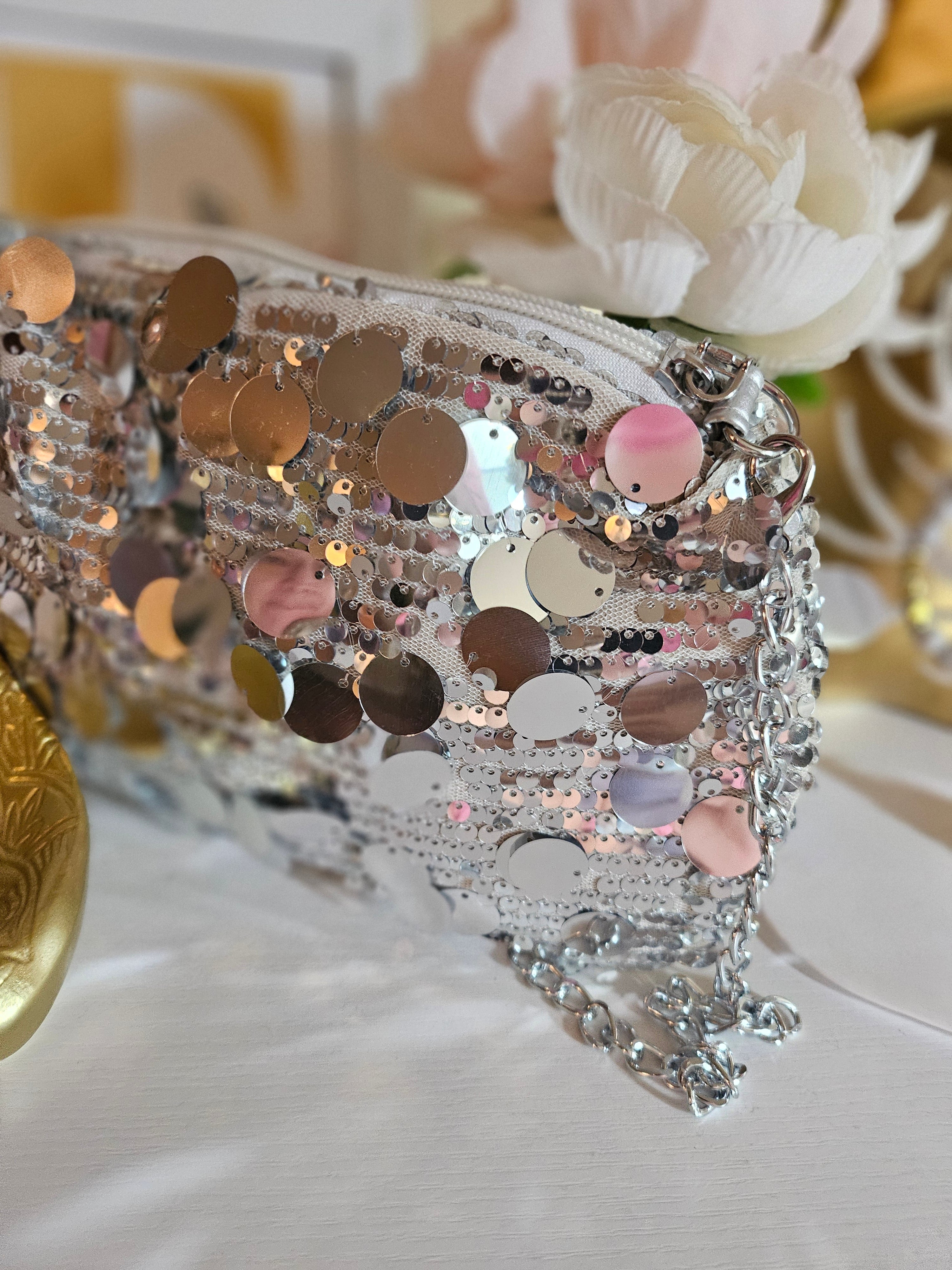 MARYTERE COLLECTIONS:Fany Silver Purse