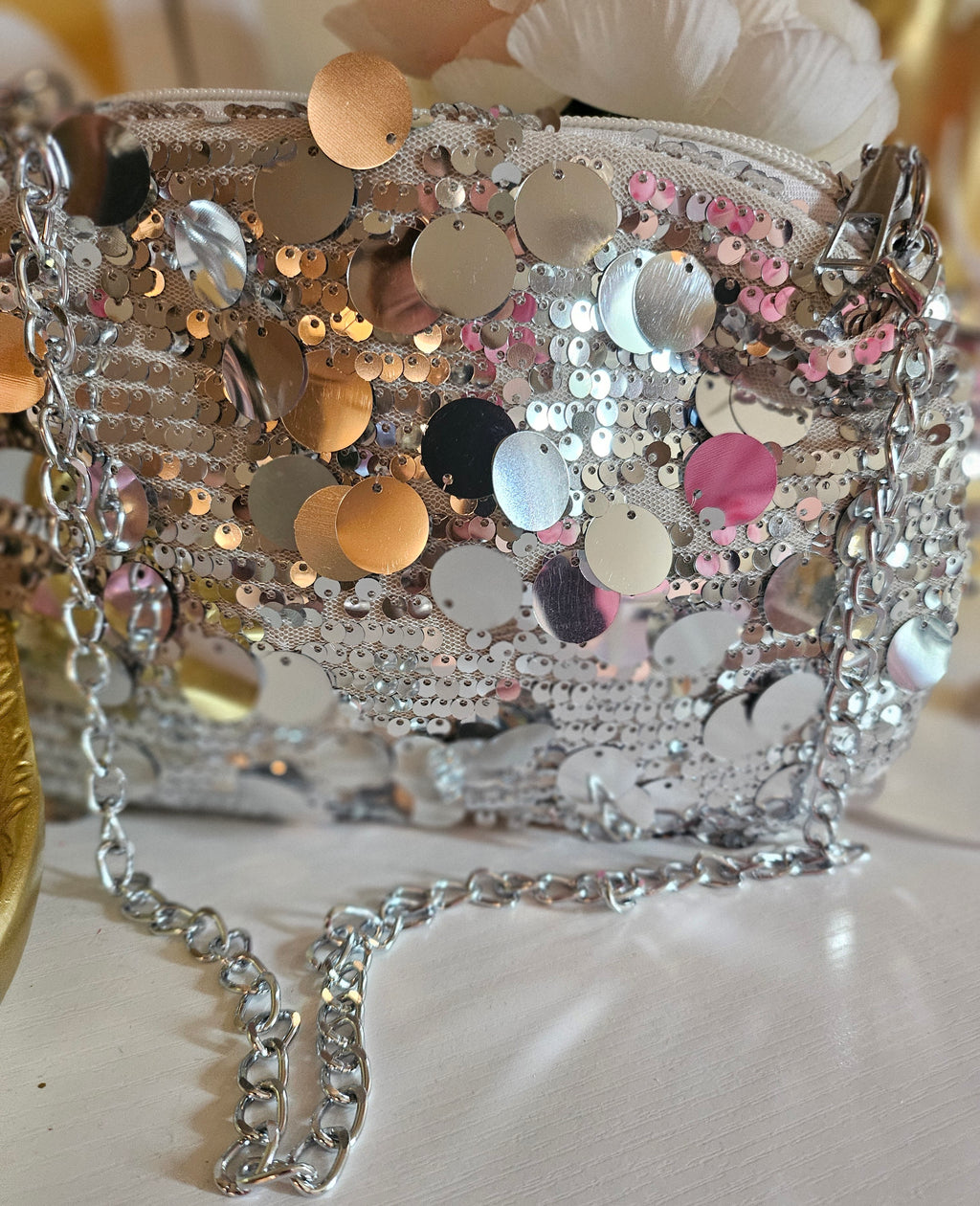 MARYTERE COLLECTIONS:Fany Silver Purse