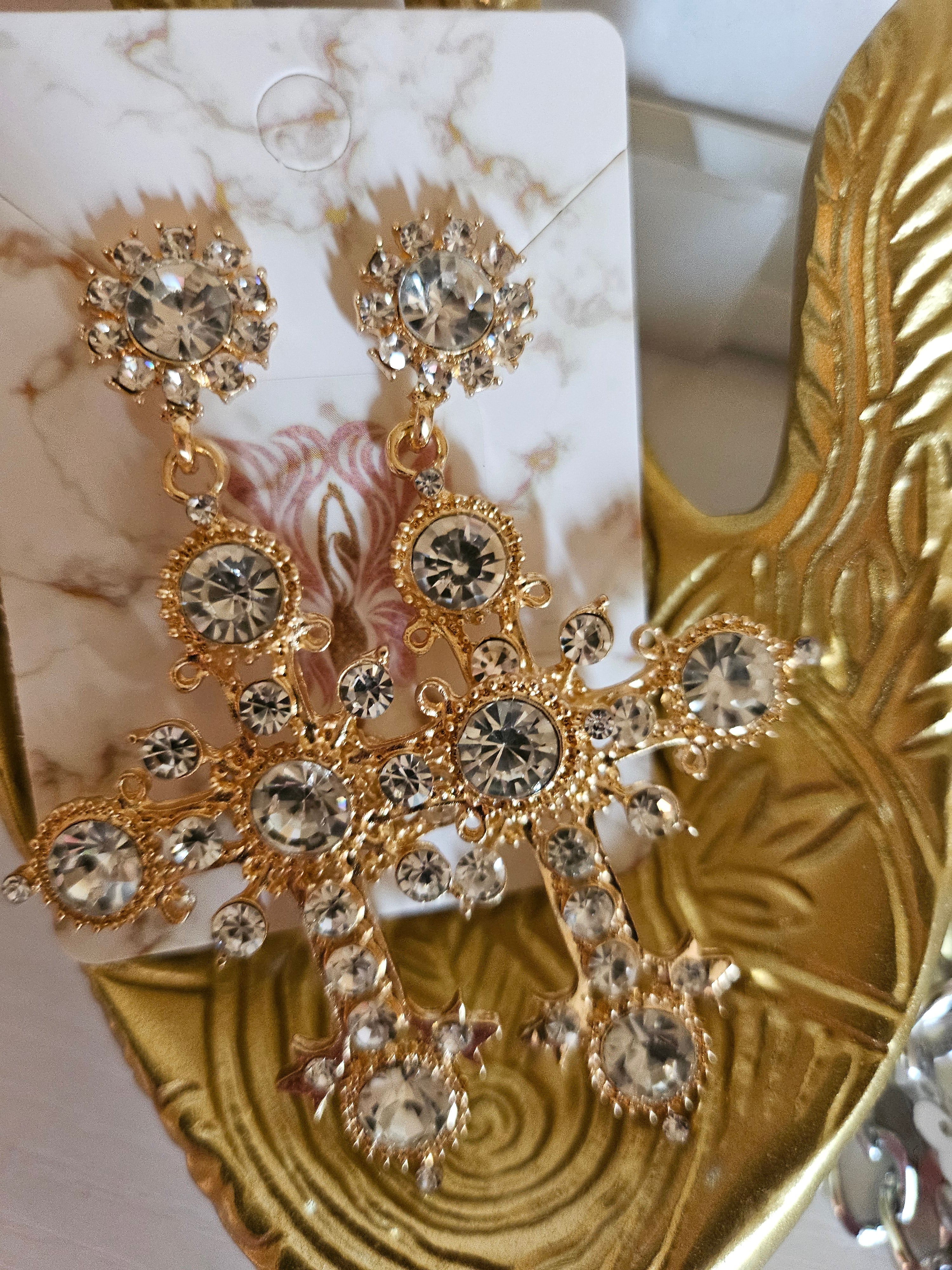 Diamond crucifix Earrings