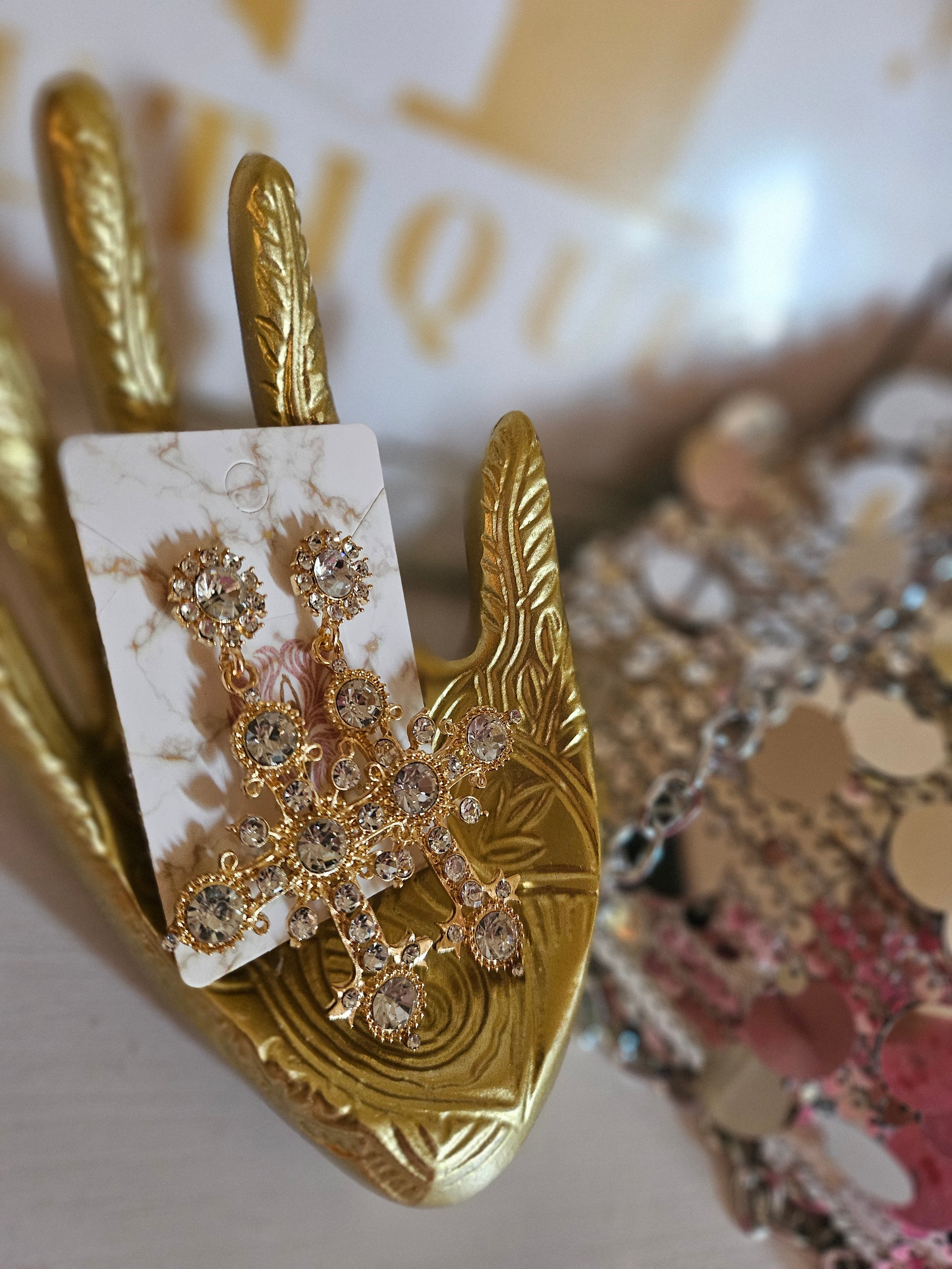 Diamond crucifix Earrings