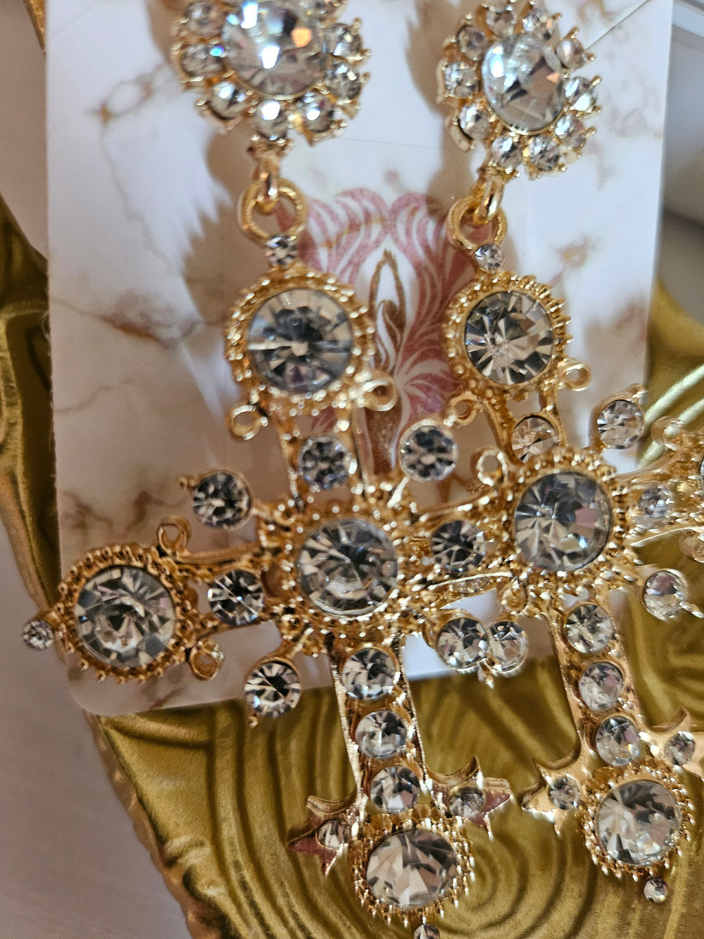 Diamond crucifix Earrings