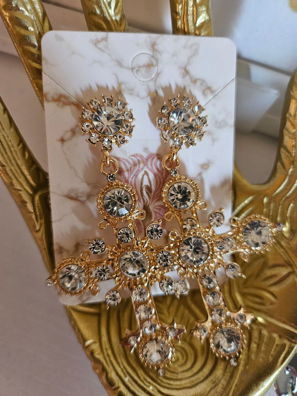 Diamond crucifix Earrings