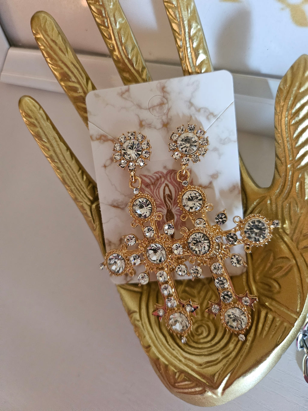 Diamond crucifix Earrings