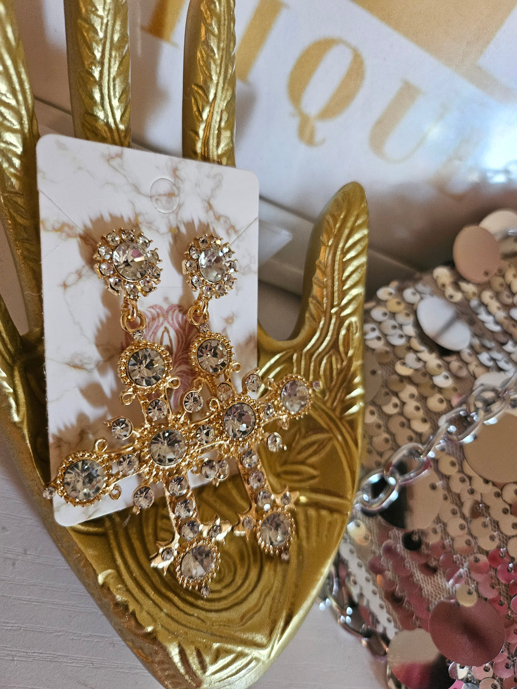 Diamond crucifix Earrings