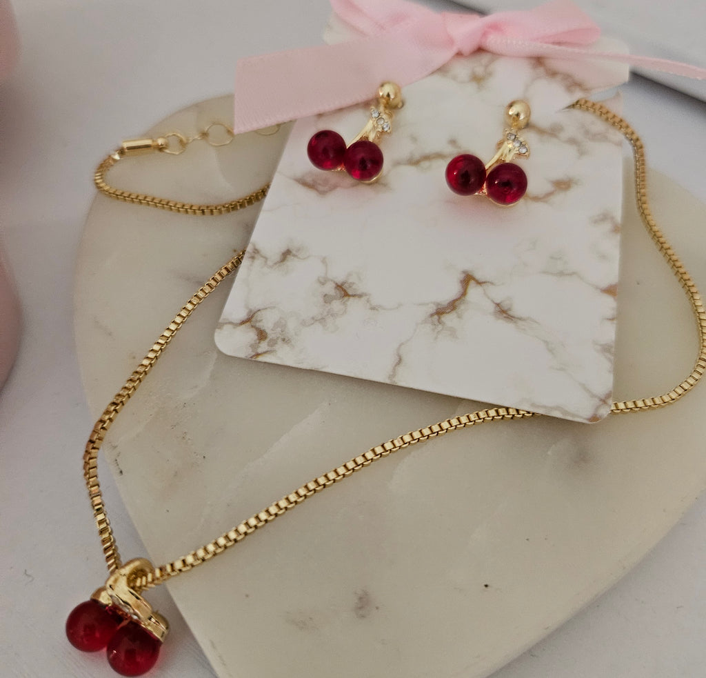 Cherry Necklace Set