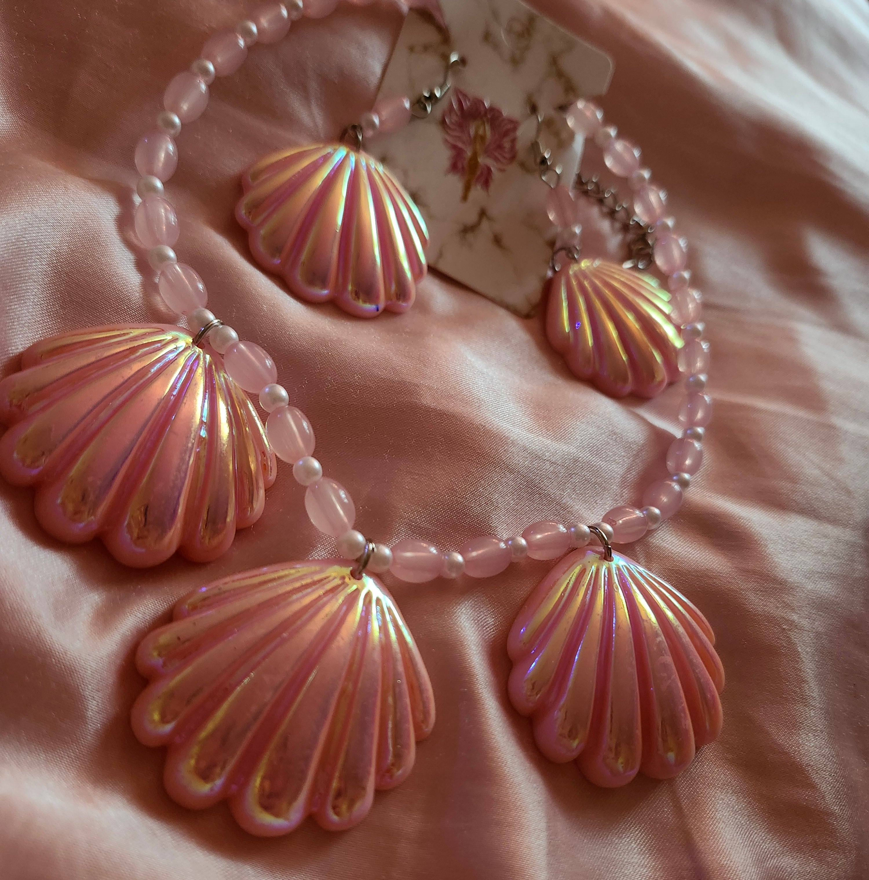 Pink caracol Necklace set