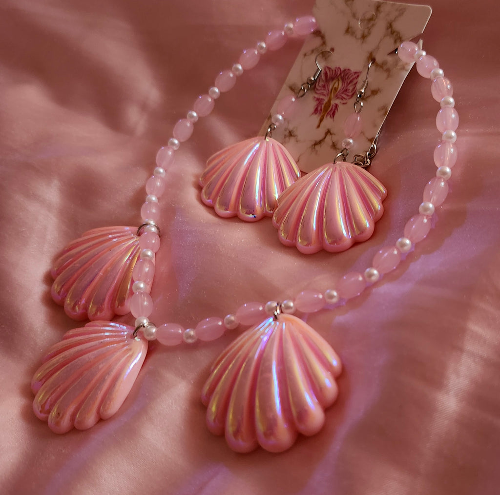 Pink caracol Necklace set