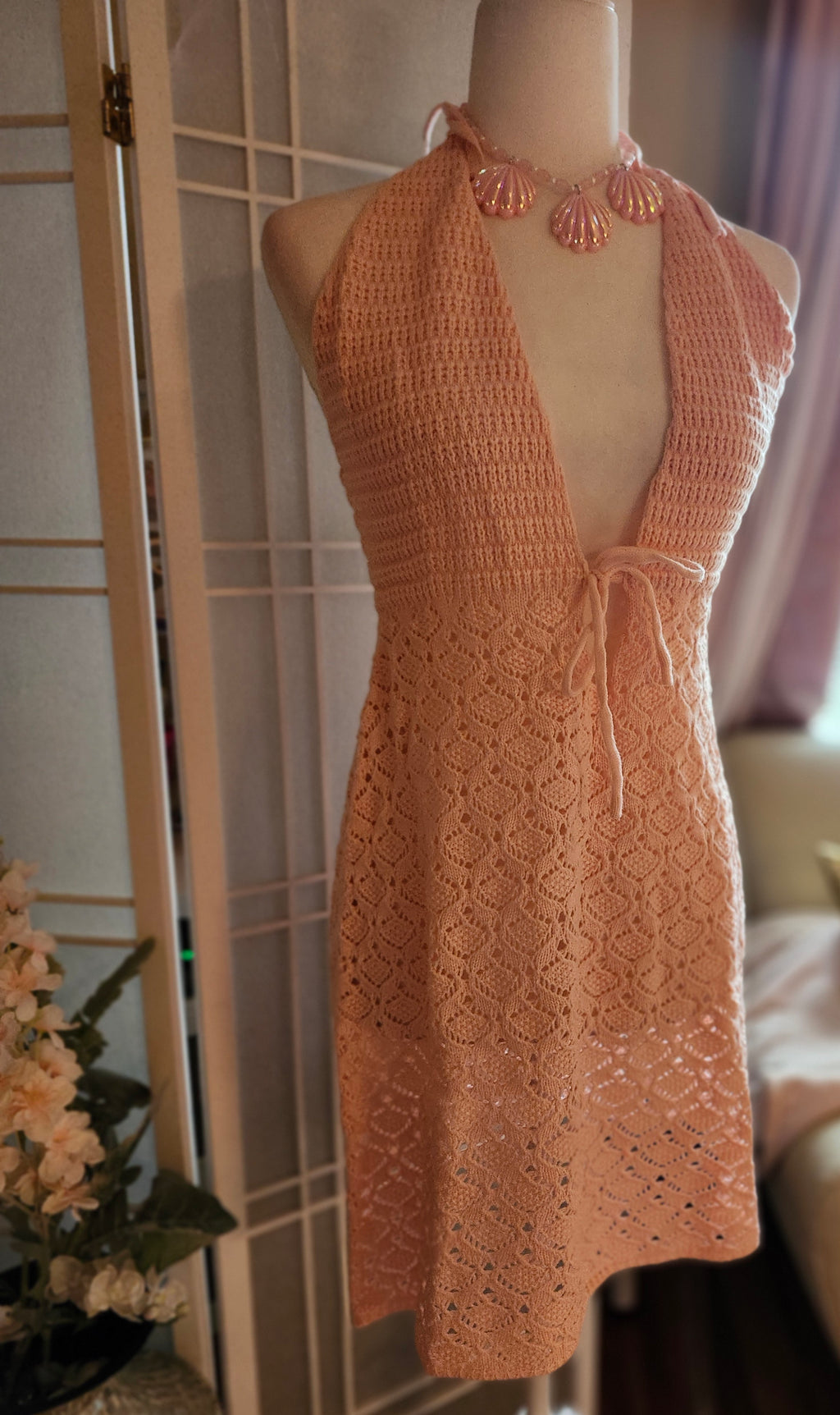 Emma Pink Crochet dress