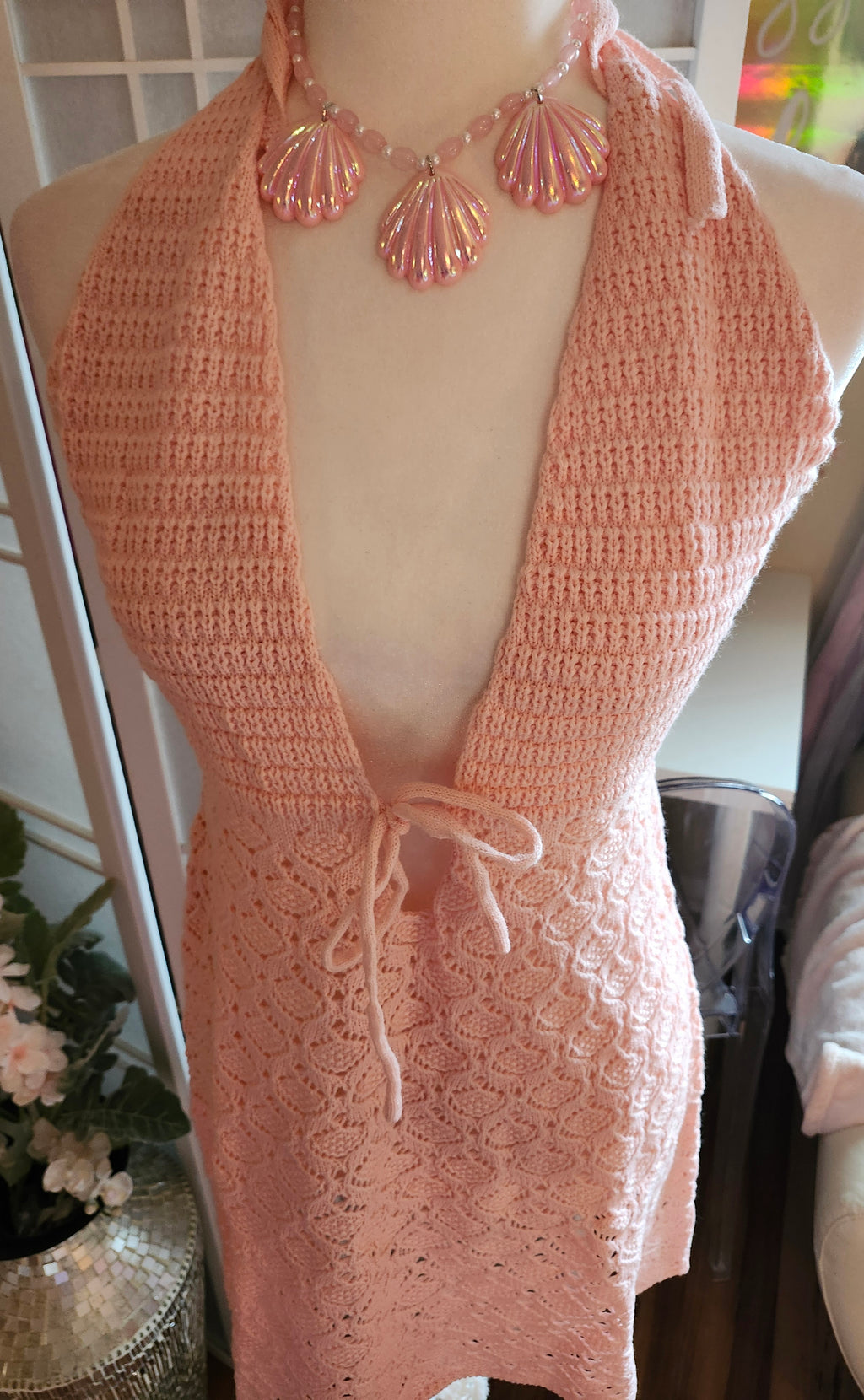 Emma Pink Crochet dress