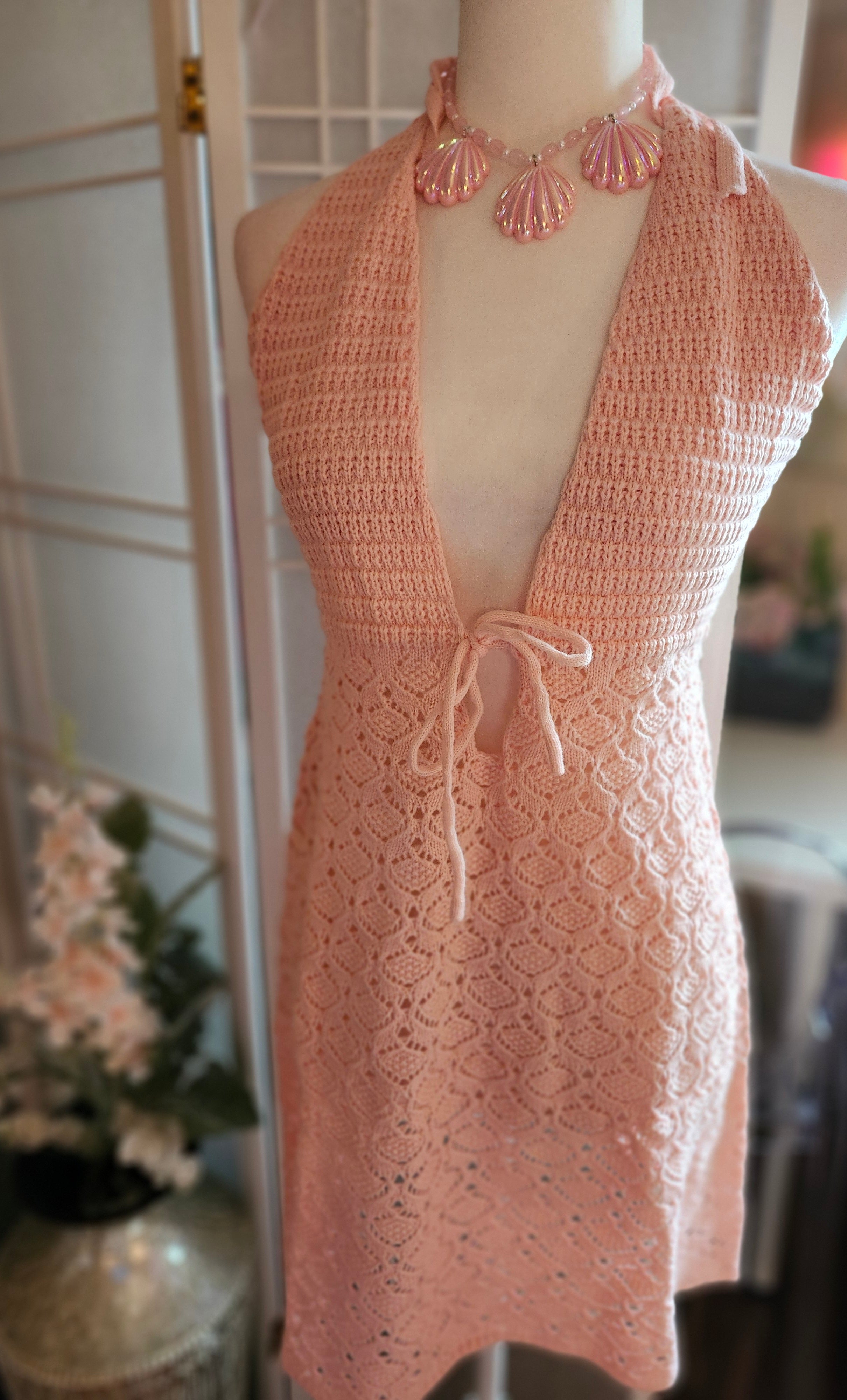 Emma Pink Crochet dress
