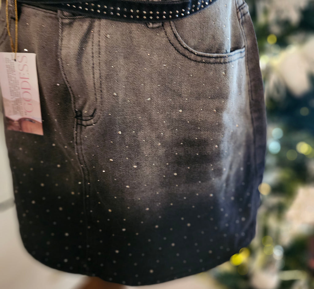 Berry Diamond denim skirt
