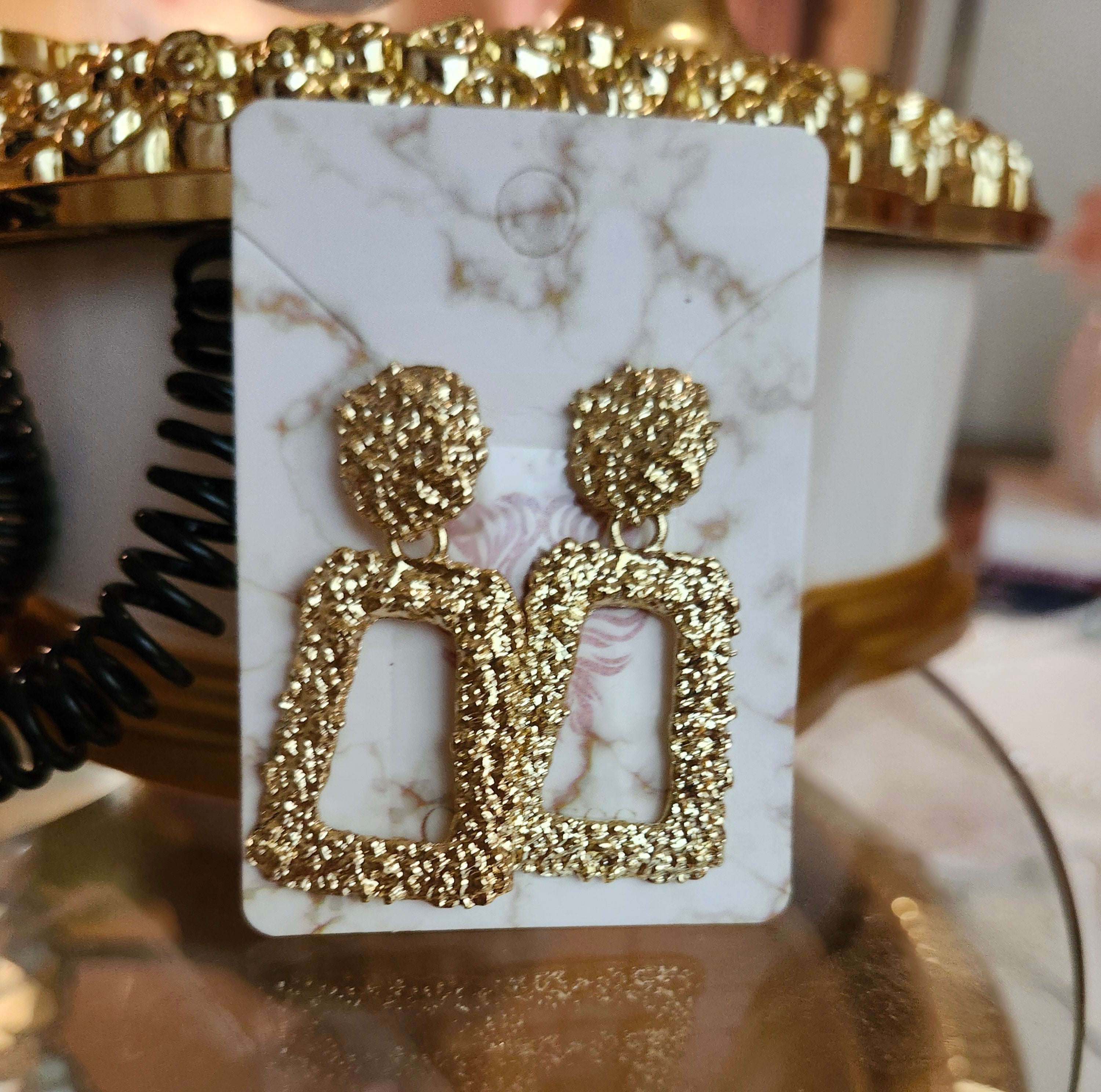 Gold Stone Earrings