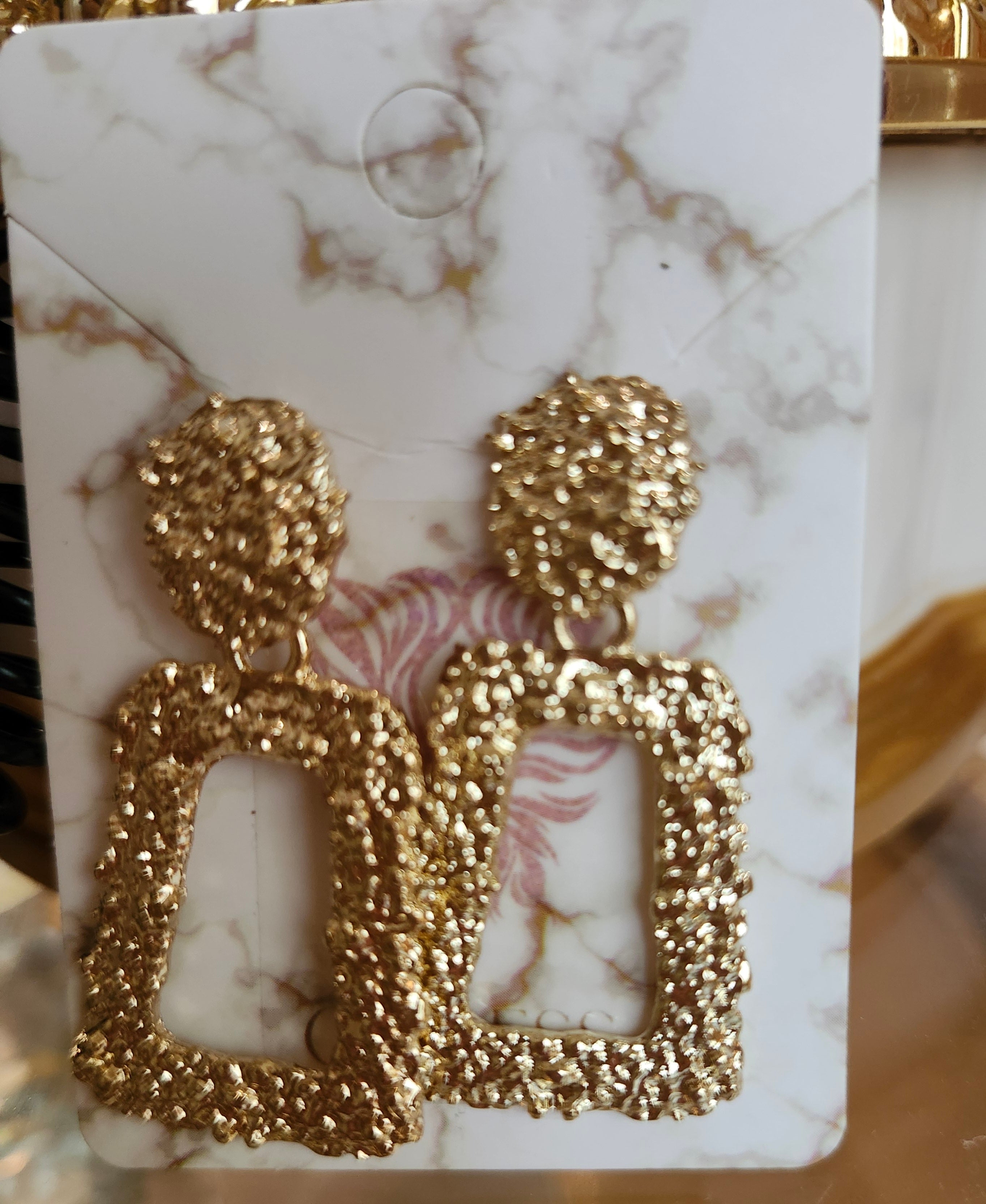 Gold Stone Earrings