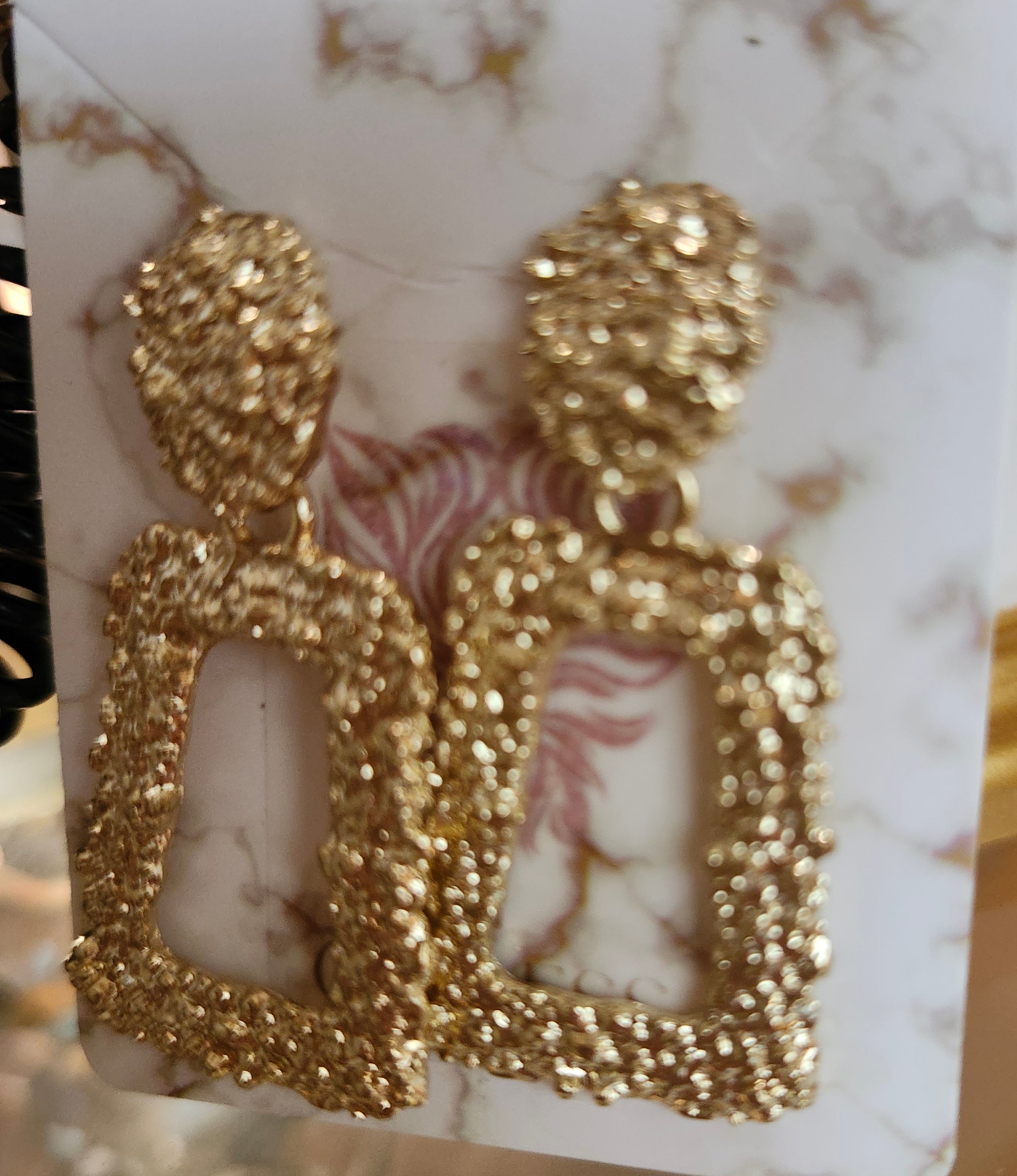 Gold Stone Earrings