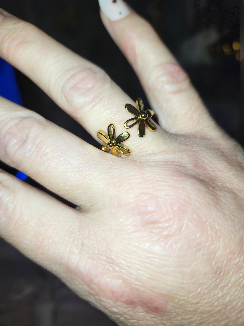GODESS JEWELS:2 flowers ring