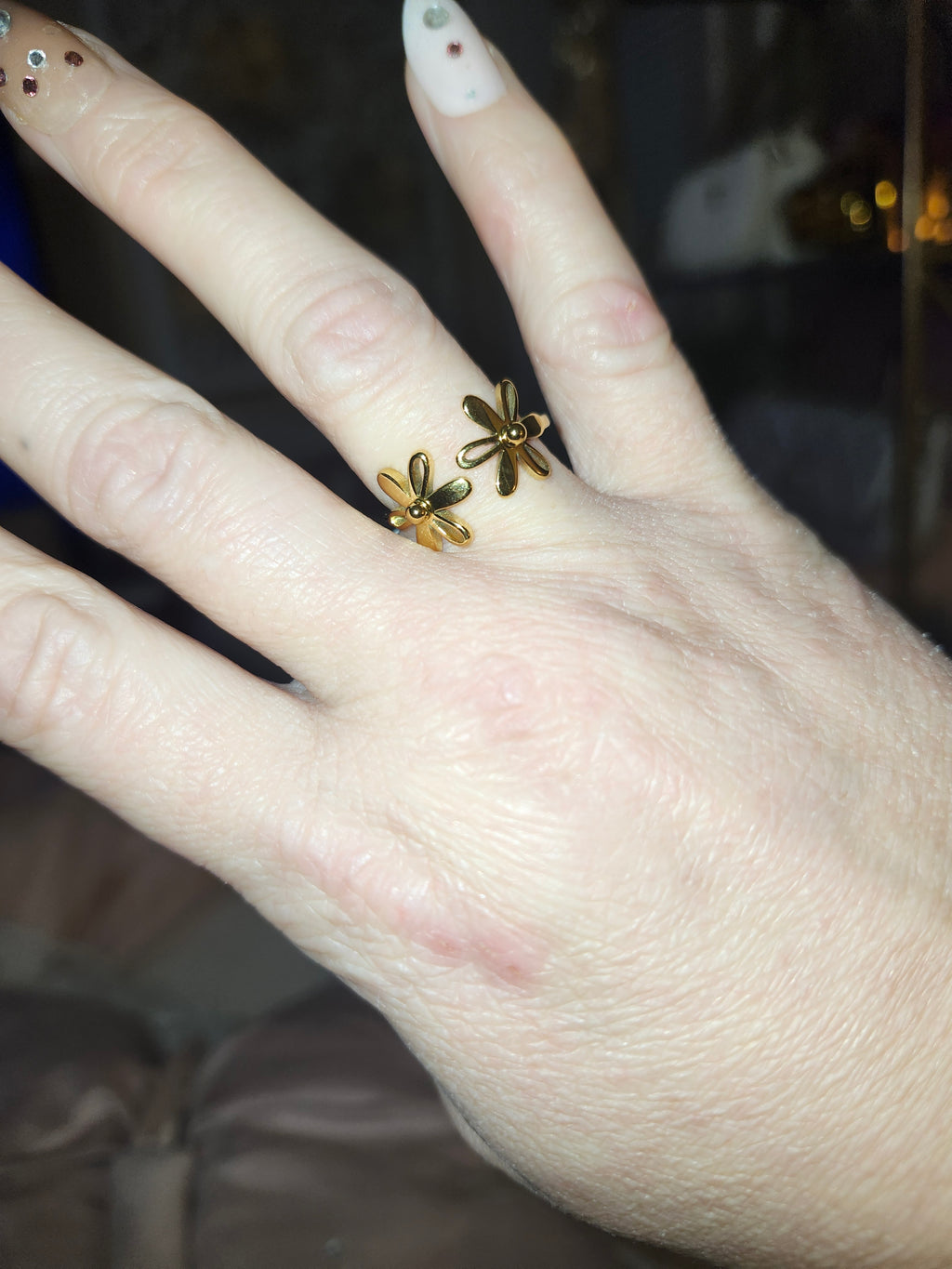 GODESS JEWELS:2 flowers ring