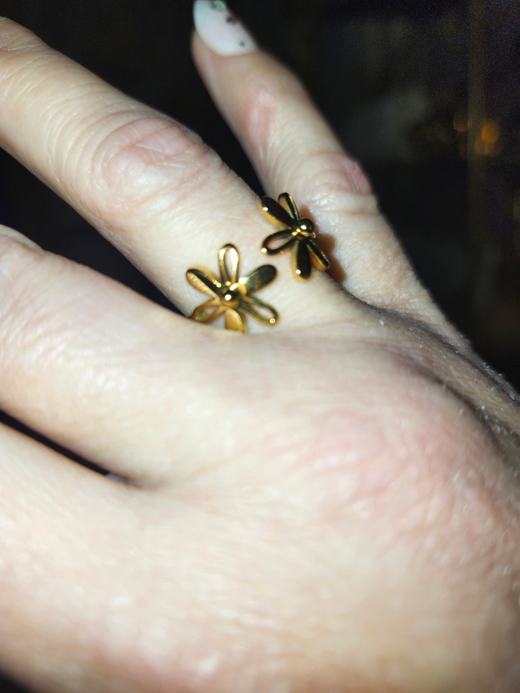 GODESS JEWELS:2 flowers ring