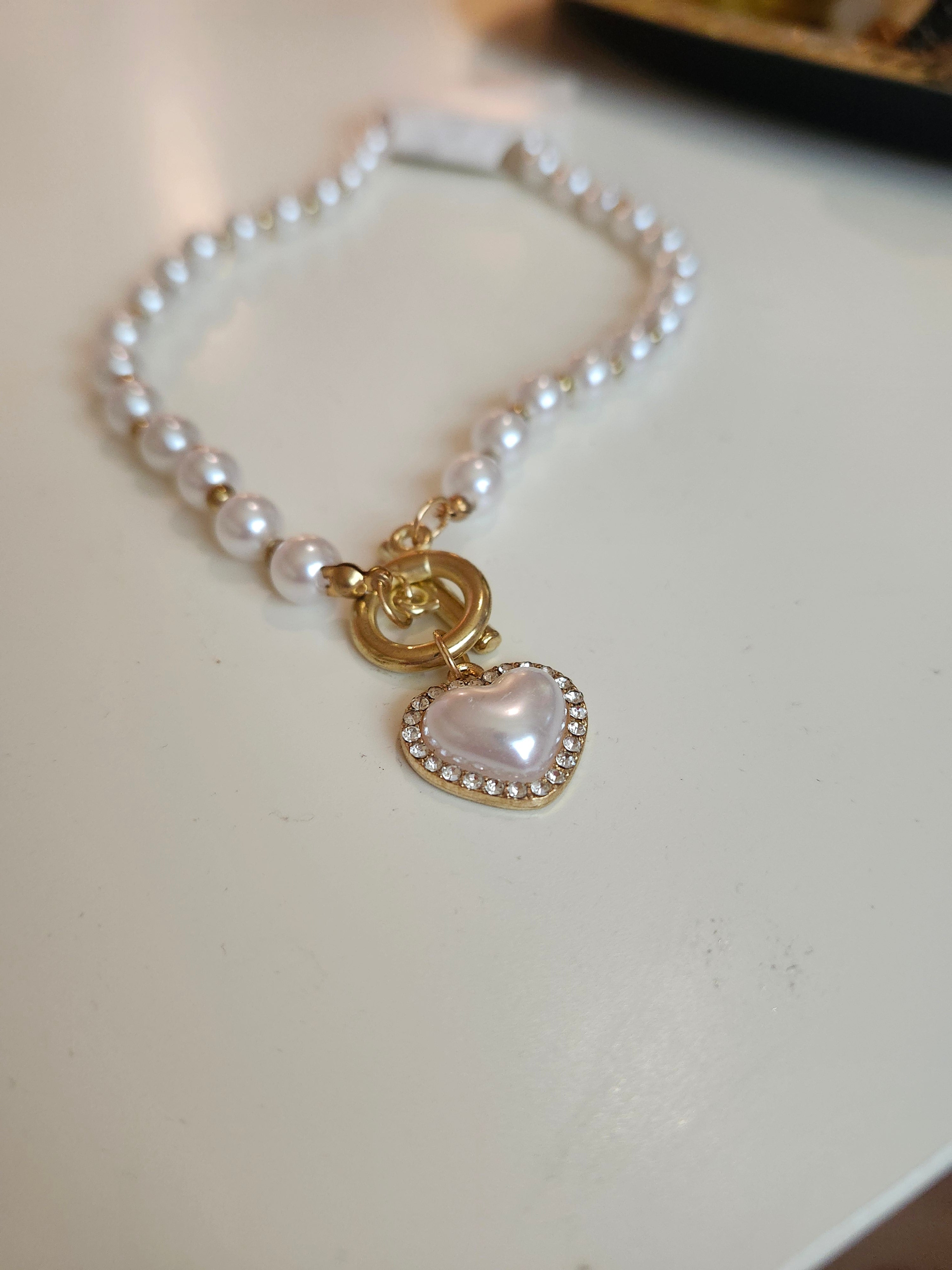 Heart n pearls necklace
