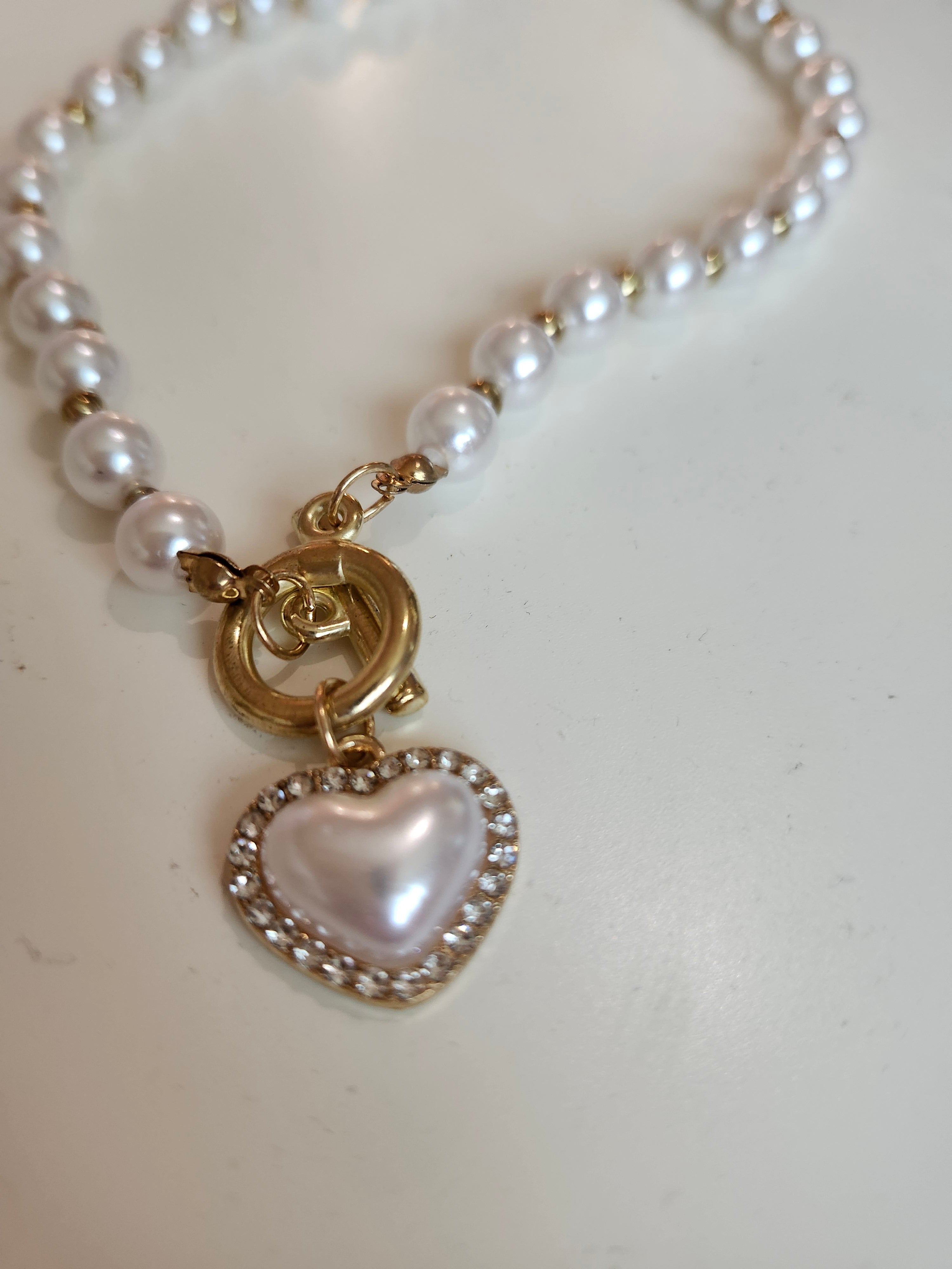 Heart n pearls necklace