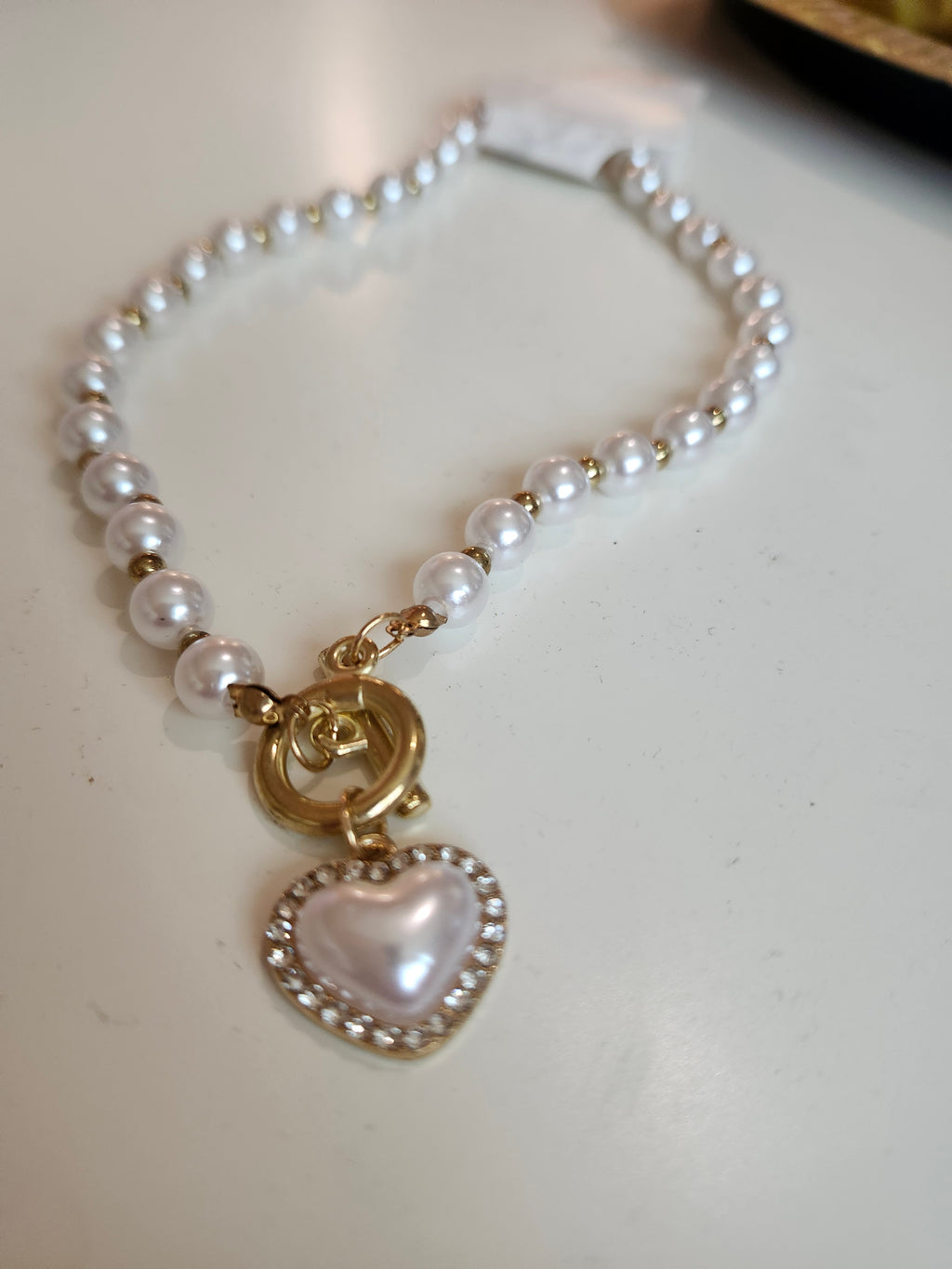 Heart n pearls necklace