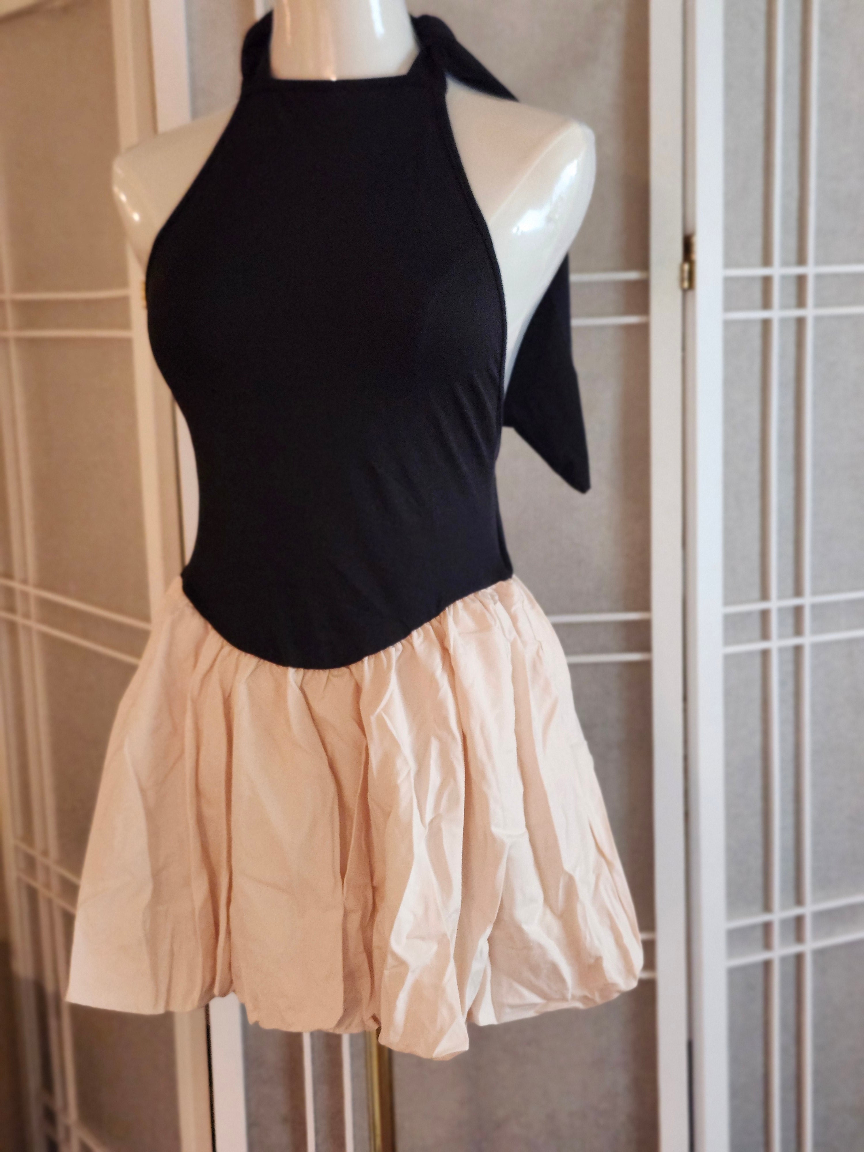 Black sand bubble dress