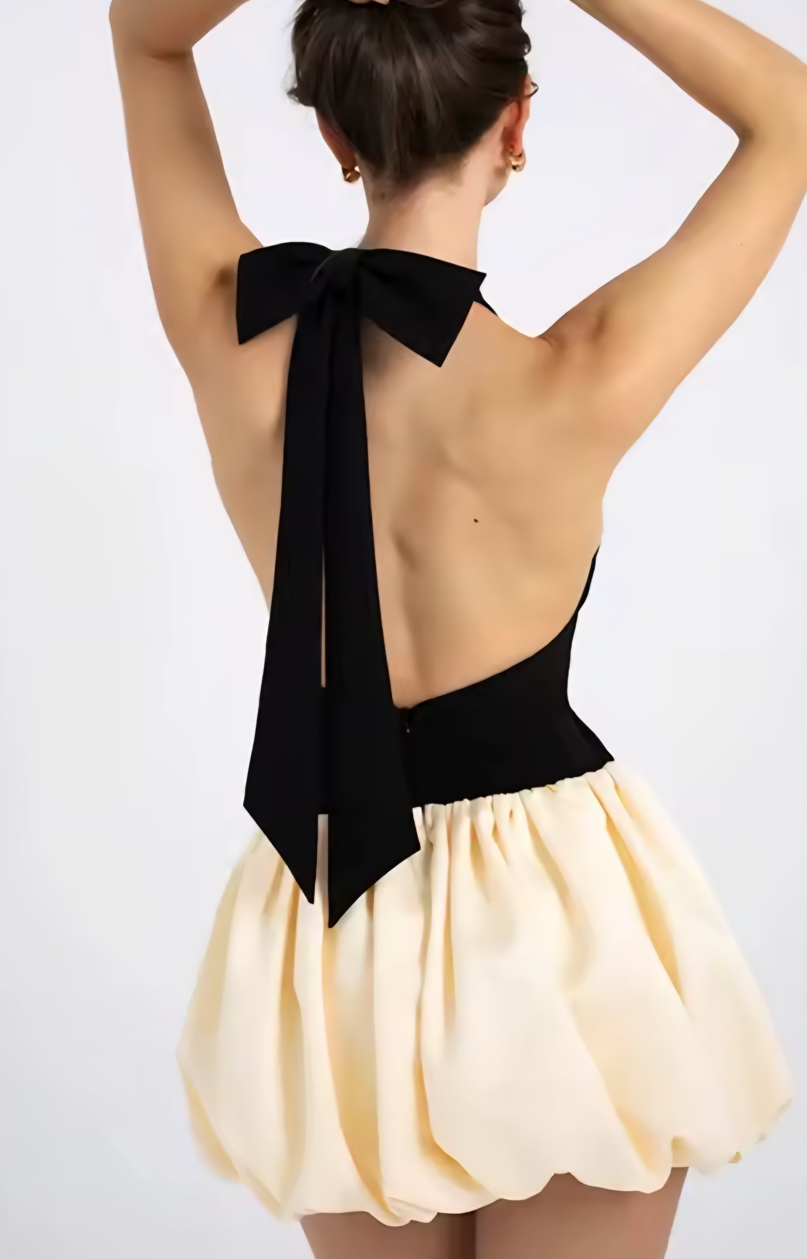 Black sand bubble dress