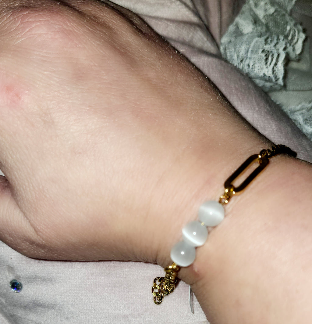 GODESS JEWELS:white Beads Bracelet