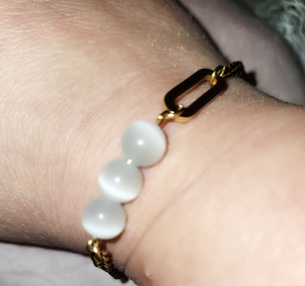 GODESS JEWELS:white Beads Bracelet