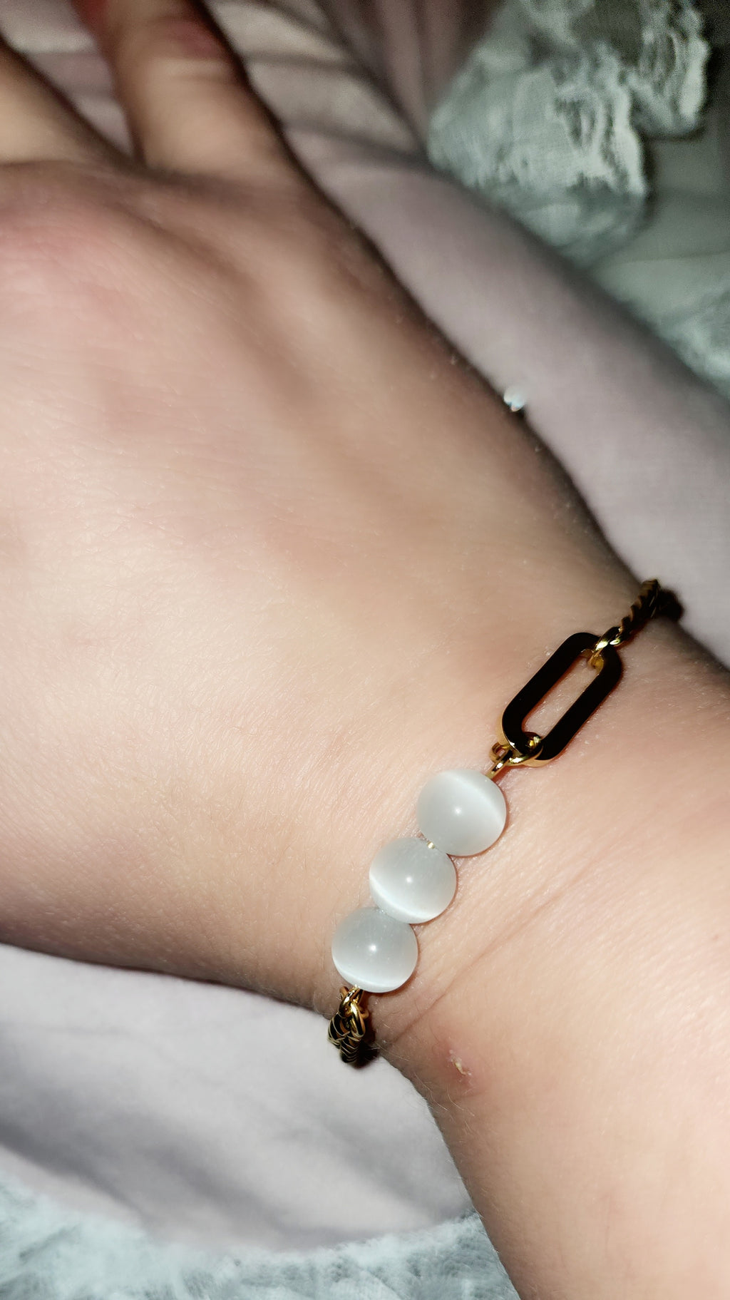 GODESS JEWELS:white Beads Bracelet