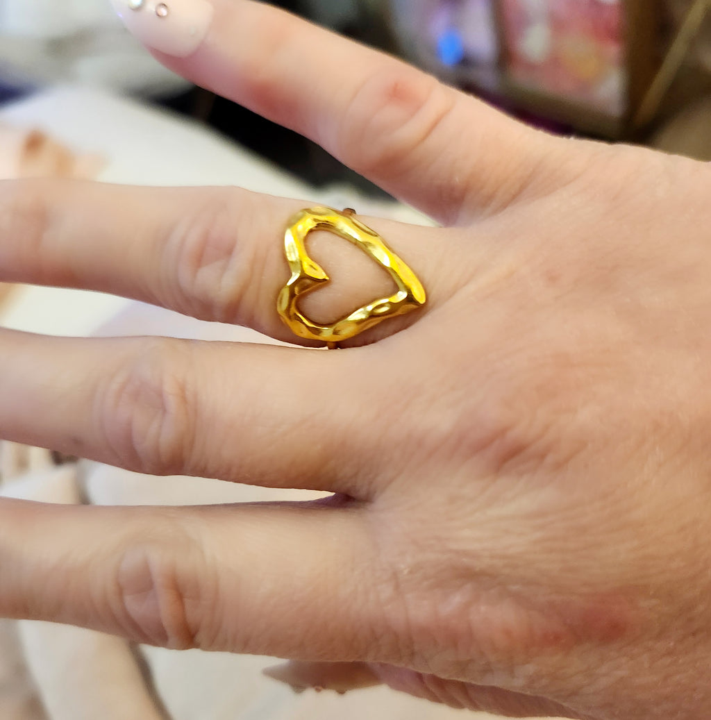 GODESS JEWELS:316L heart Ring