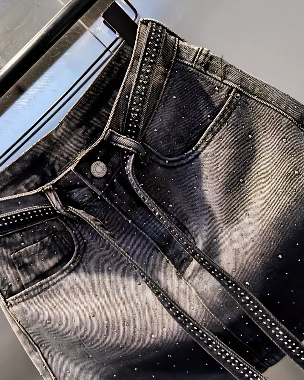 Berry Diamond denim skirt