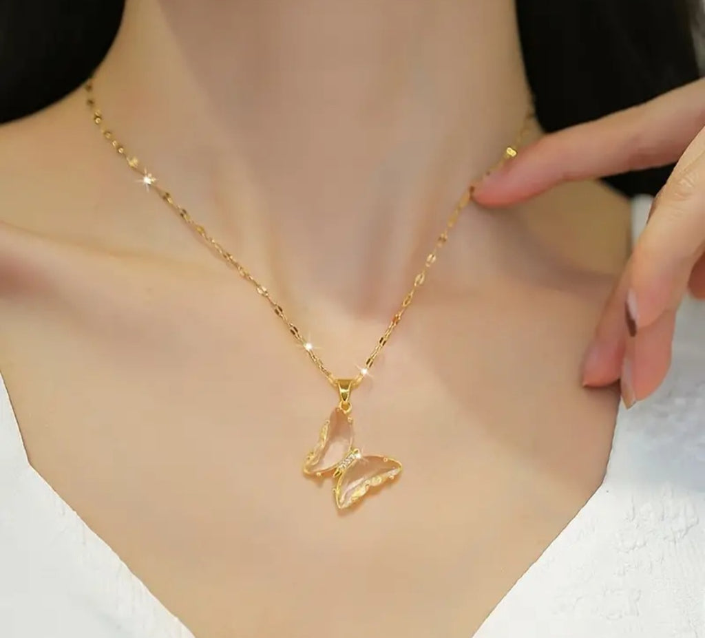 GODESS JEWELS:316L Butterfly necklace