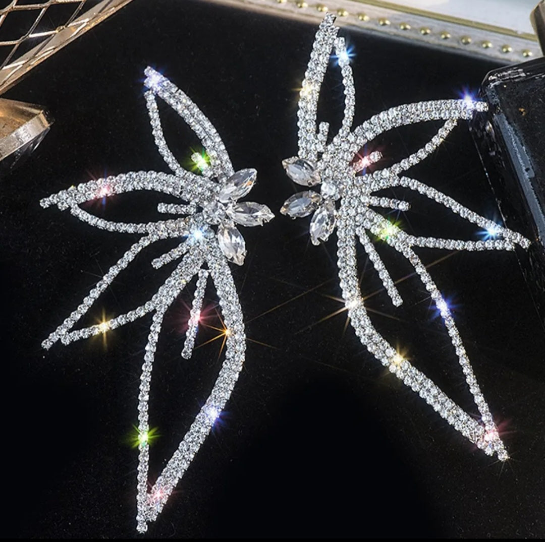 Diamond Flowers Earrings