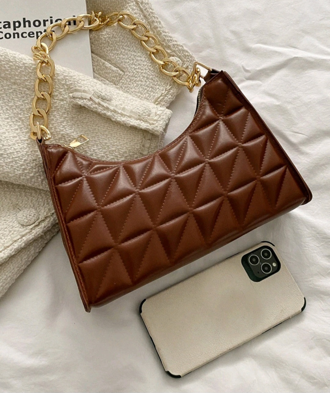 MARYTERE COLLECTIONS:Brown bling purse