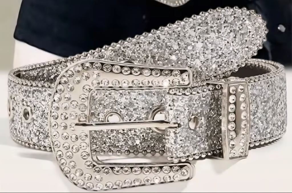 Silver shine belt