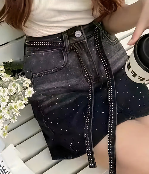 Berry Diamond denim skirt