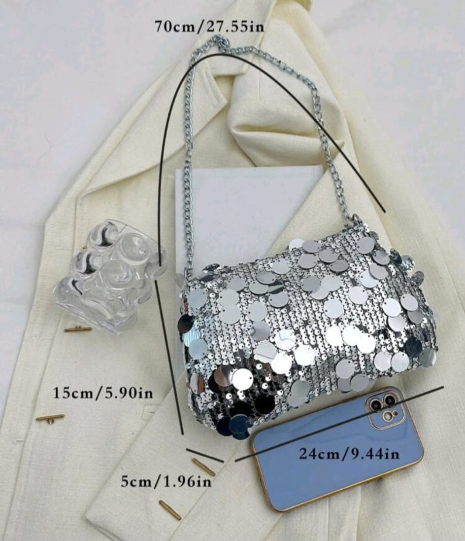 MARYTERE COLLECTIONS:Fany Silver Purse