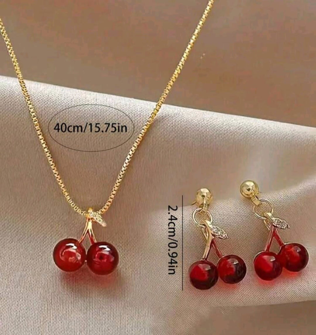 Cherry Necklace Set