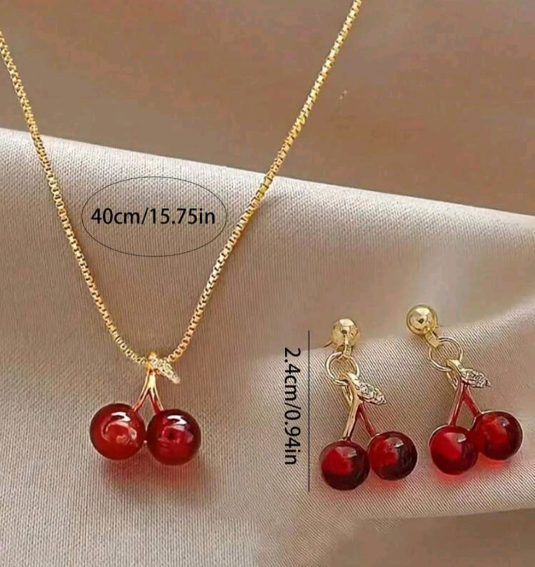 Cherry Necklace Set