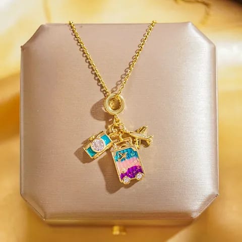 GODESS JEWELS:lets go travél Necklace
