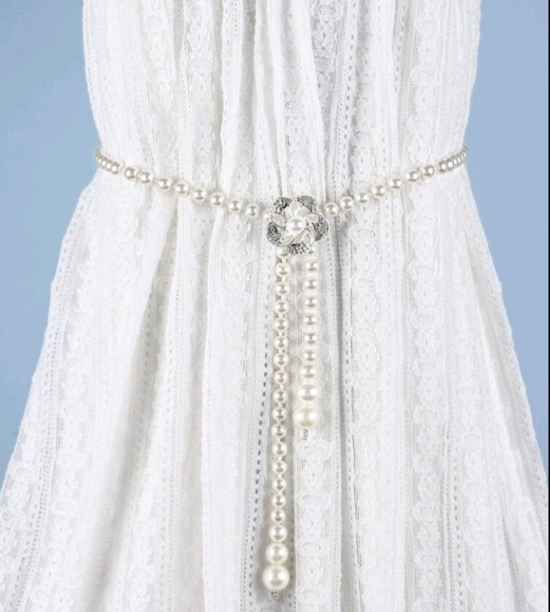 Flower pearls belt