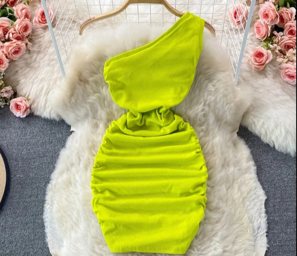 Tracey lime dress