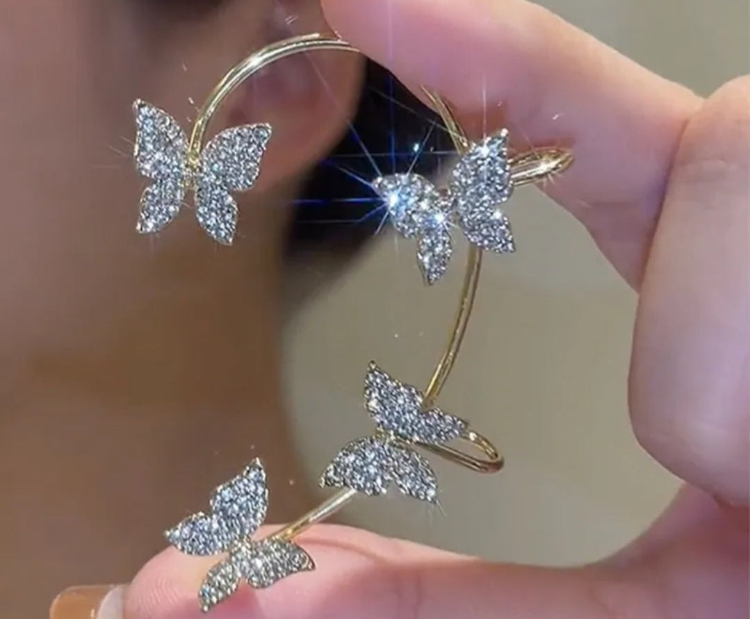 4 butterrflies earcuff