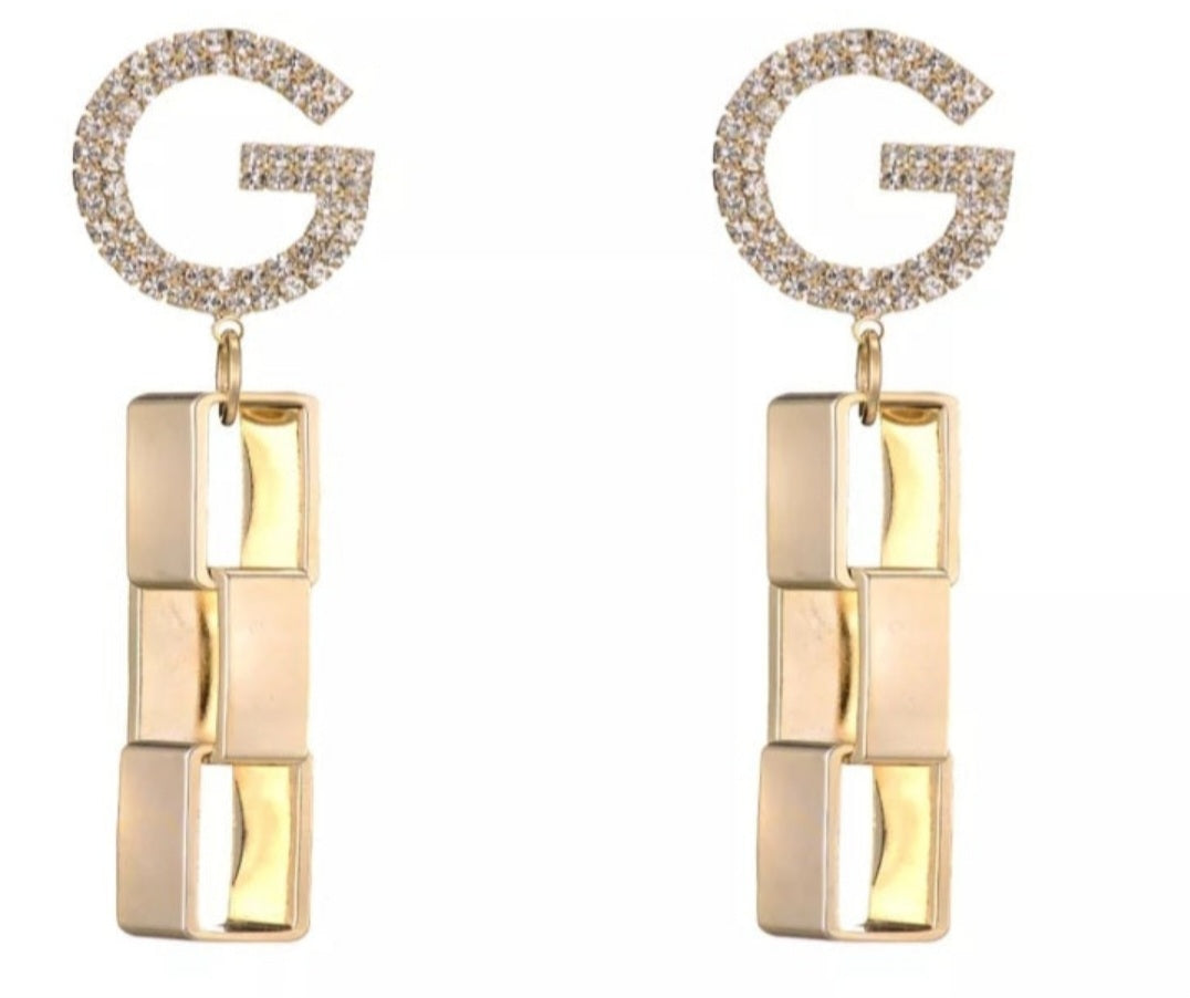G square earrings