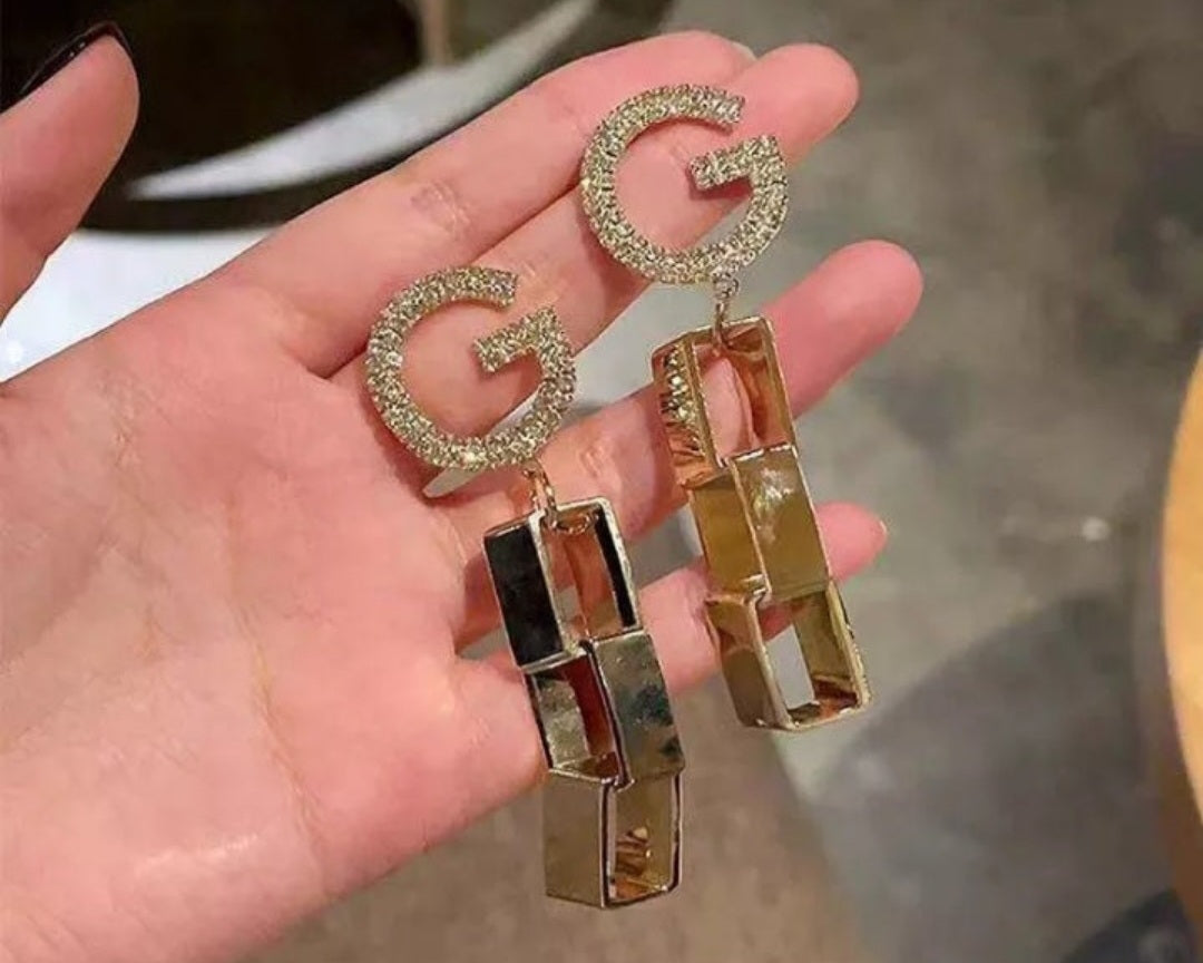G square earrings